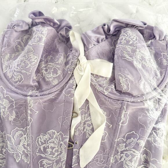 Scarlett Gasque Petunia Pearl Corset Size 34D/DD & Knicker Panty Size Small NEW - Picture 6 of 12